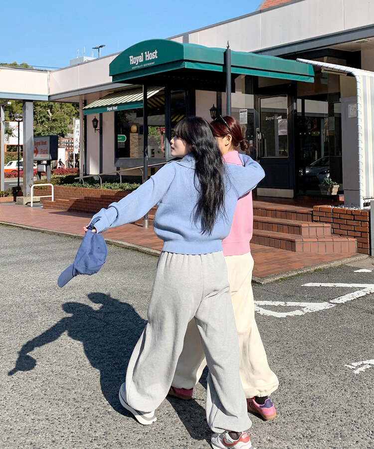 ラグランダブルジップアップニット10色｜ジャンパー｜韓国ファッション