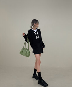 靴下・タイツ ベーシッククルーソックス5色 BLACK