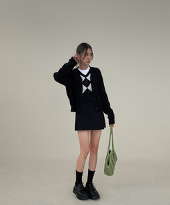 靴下・タイツ ベーシッククルーソックス5色 BLACK