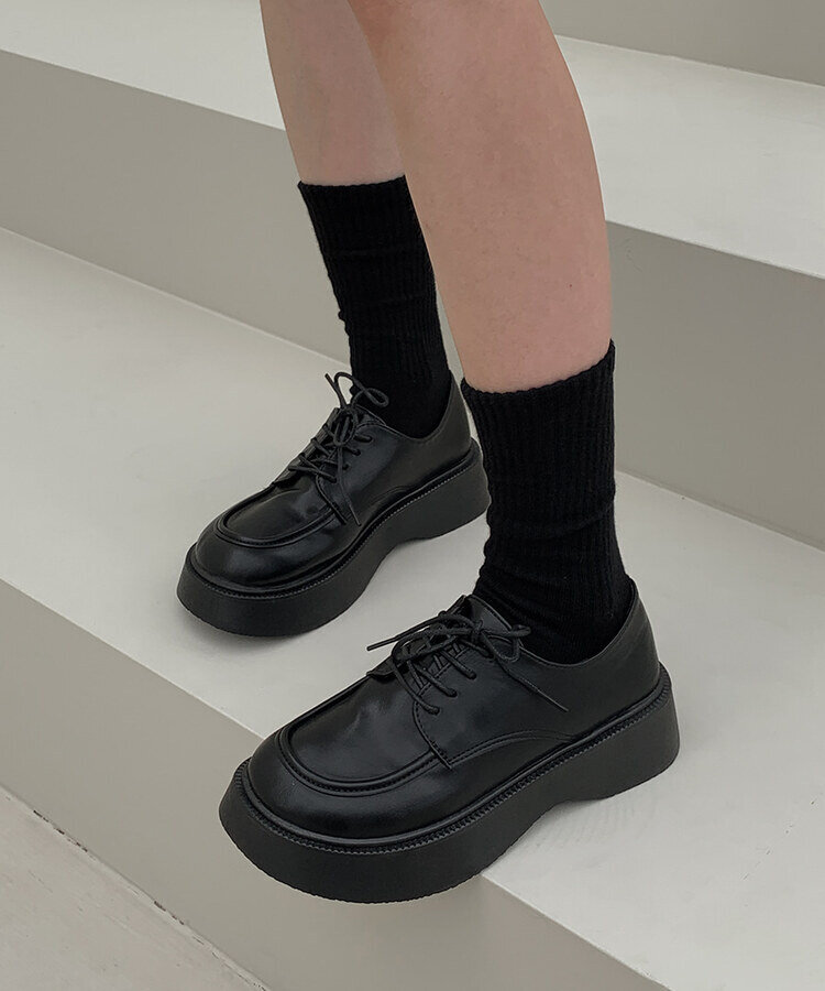 ベーシッククルーソックス5色 BLACK