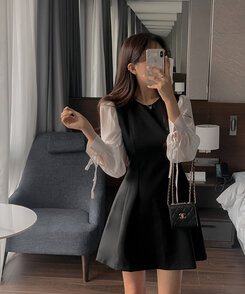 くびれダーツノースリーブミニワンピース｜ミニワンピース｜韓国