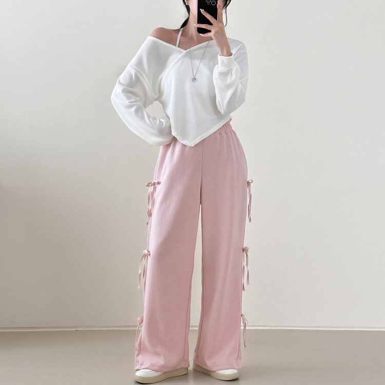 うしろリボンパンツ 楽天市場】【期間限定：4,510円→2,795円！】 パンツ ワイド