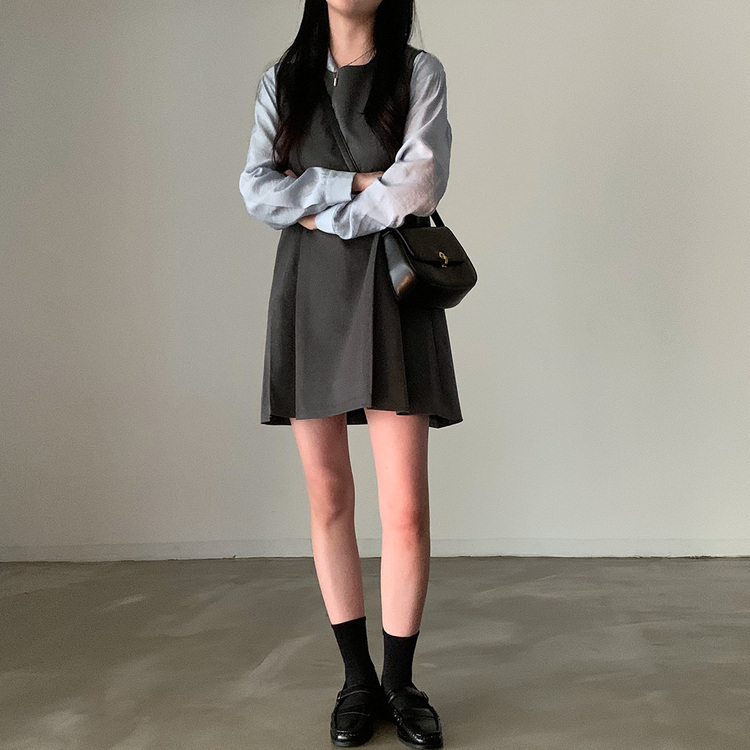 レイヤーセミフォーマルプリーツミディワンピース｜ミニワンピース