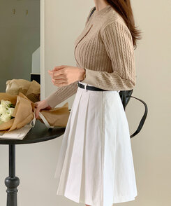 ベルトセットプリーツスカート｜ミディ/ロングスカート｜韓国
