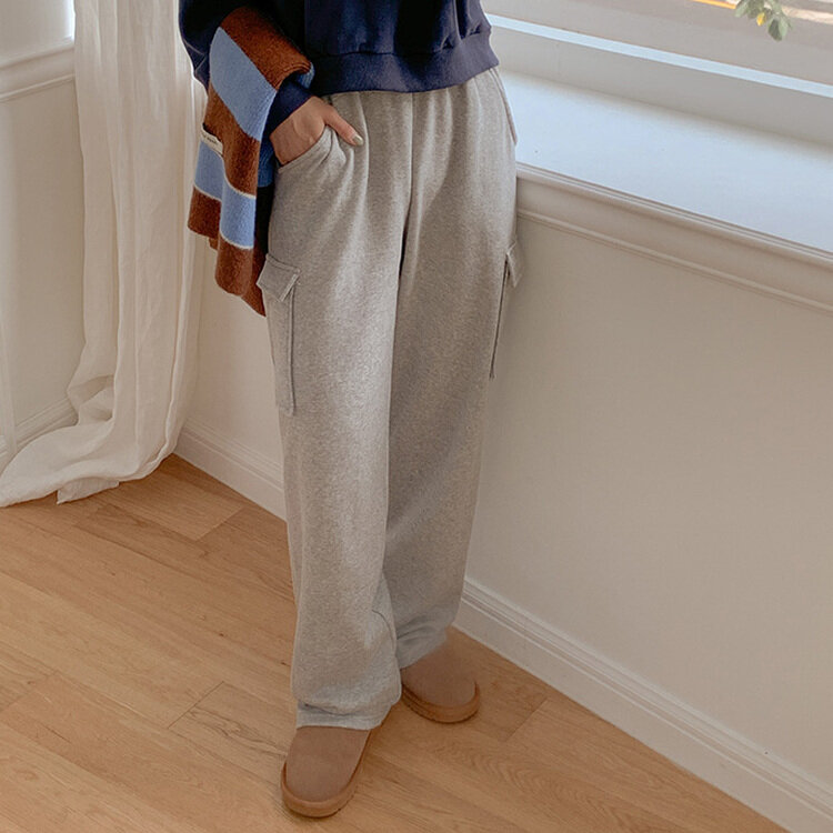 [カーゴ追加/丈別]神シルエットスウェットバンディングパンツ 150/160/170 Gray