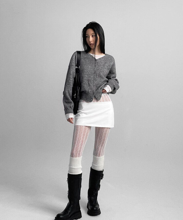 NACHE★韓国★人気★OBLIQUE XX TIGHTS タイツ 2色 ガーター デザイン 網タイツ ロング セクシー 脚長 韓国 A