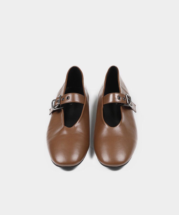 メリージェーンバックルフラットシューズ