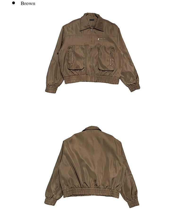 ブラウンオーバーフィットボンバージャケット