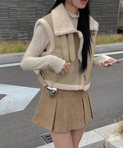 コーデュロイパンツインミニスカート BEIGE