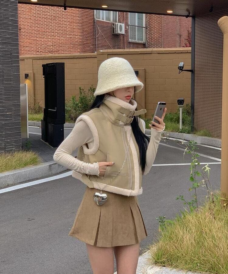 コーデュロイパンツインミニスカート BEIGE