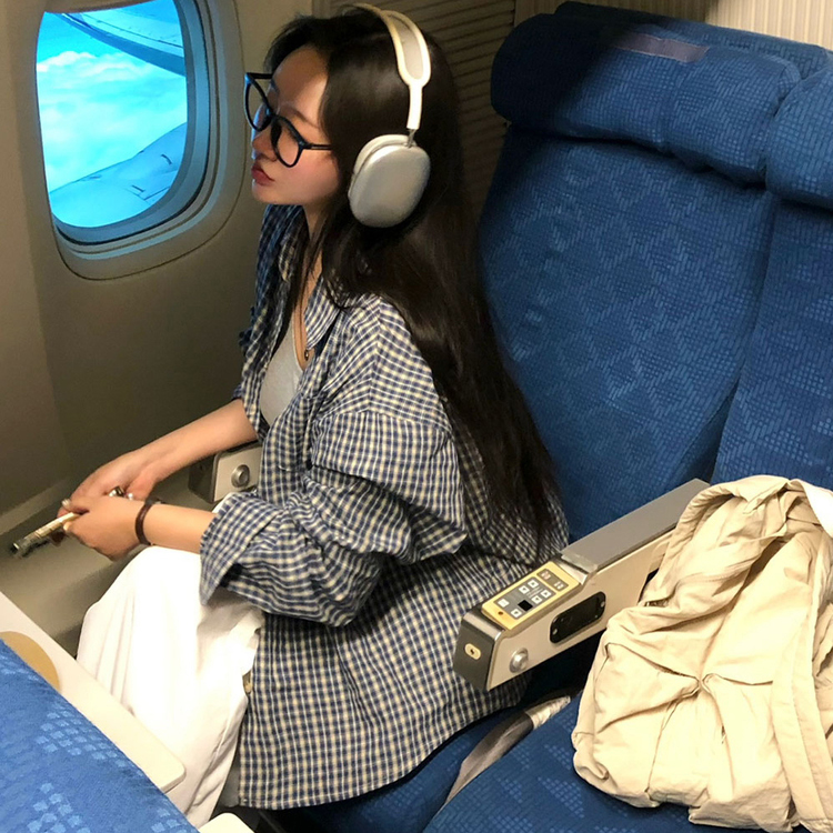 オーバーフィットポケットチェックシャツ BLUE