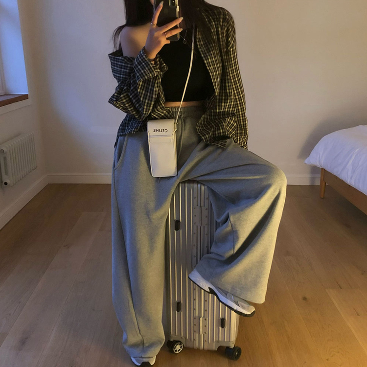 オーバーフィットポケットチェックシャツ BLACK