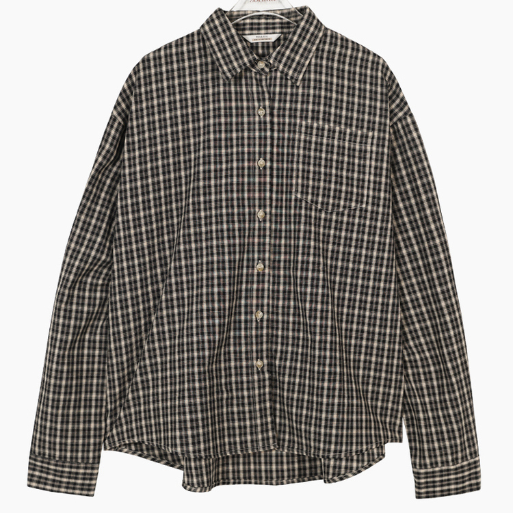 オーバーフィットポケットチェックシャツ