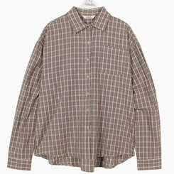 オーバーフィットポケットチェックシャツ