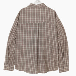 オーバーフィットポケットチェックシャツ