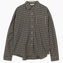 オーバーフィットポケットチェックシャツ