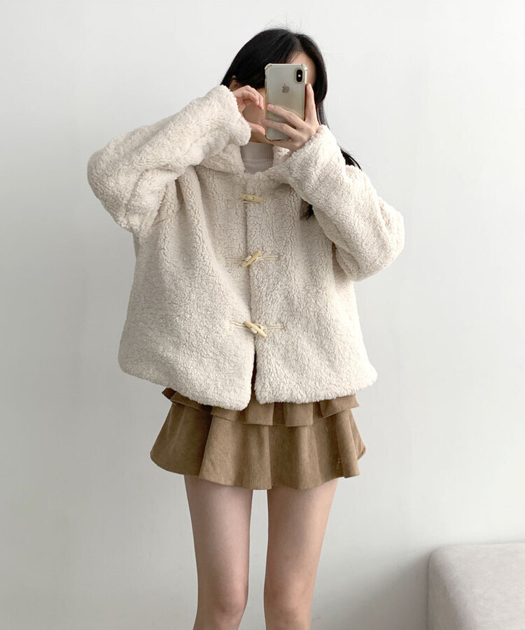 コーデュロイプリーツティアードミニスカート DARK BEIGE