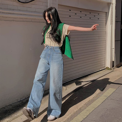 [BELLIDE MADE]ワイドデニムパンツ LIGHT BLUE