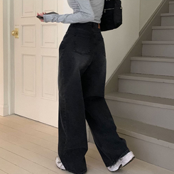 [BELLIDE MADE]ワイドデニムパンツ BLACK DENIM