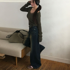 [BELLIDE MADE]ワイドデニムパンツ DARK BLUE