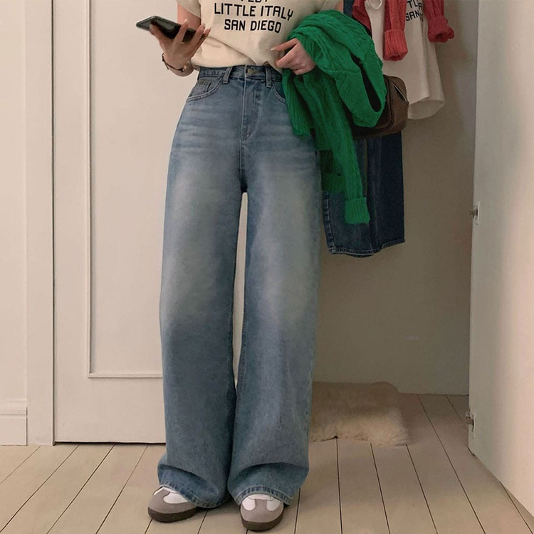 [BELLIDE MADE]ワイドデニムパンツ LIGHT BLUE