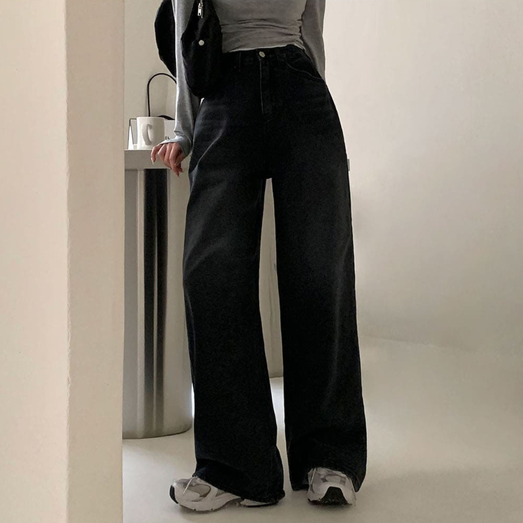 [BELLIDE MADE]ワイドデニムパンツ BLACK DENIM