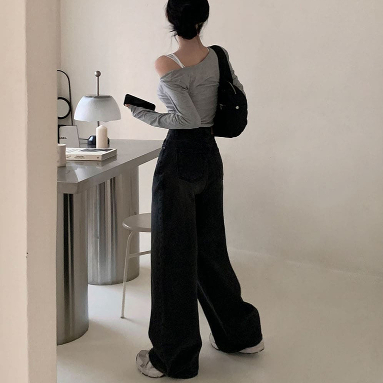 [BELLIDE MADE]ワイドデニムパンツ BLACK DENIM