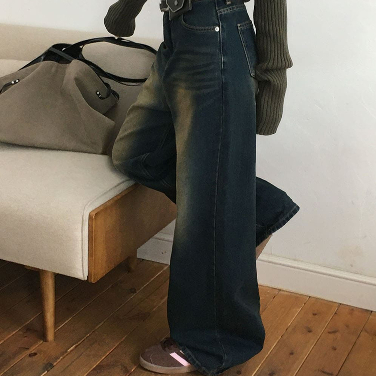 [BELLIDE MADE]ワイドデニムパンツ DARK BLUE