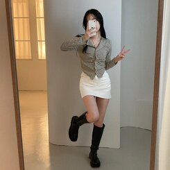 【SHORT/BASIC 丈別】デイリーコットンミニスカート5色 WHITE