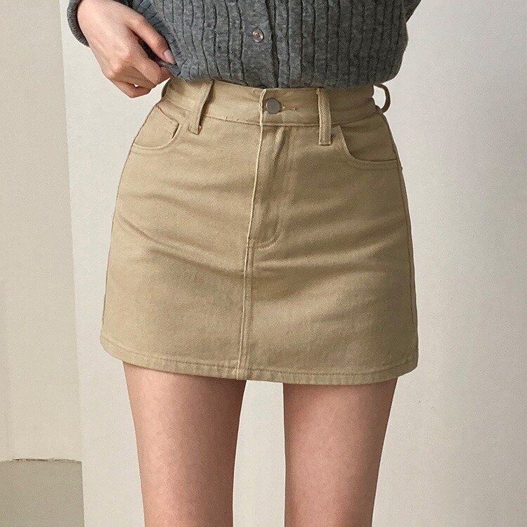 【SHORT/BASIC 丈別】デイリーコットンミニスカート5色 BEIGE