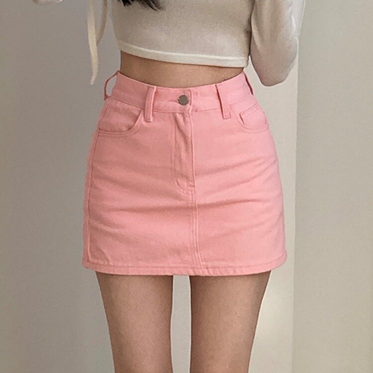 【SHORT/BASIC 丈別】デイリーコットンミニスカート5色 PINK