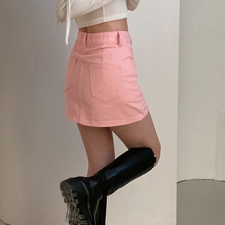 【SHORT/BASIC 丈別】デイリーコットンミニスカート5色 PINK