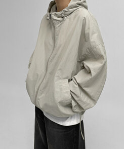 UNISEX)ダブルジップアップフードウインドブレーカー7色