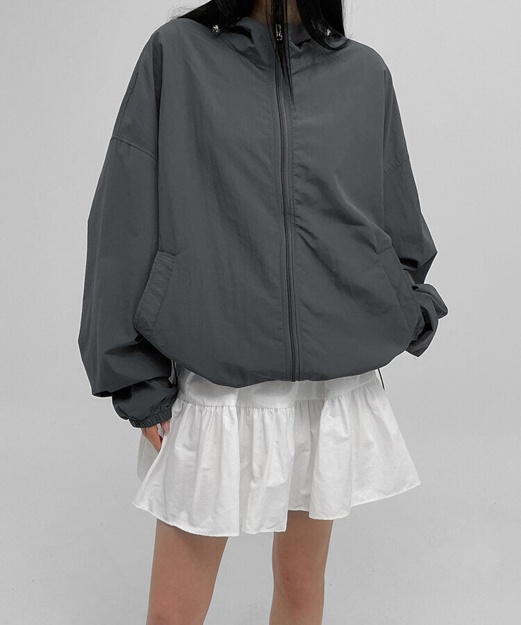 UNISEX)ダブルジップアップフードウインドブレーカー7色｜ジャンパー