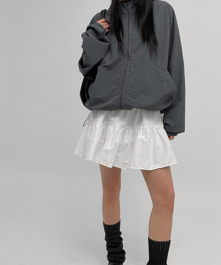 UNISEX)ダブルジップアップフードウインドブレーカー7色｜ジャンパー
