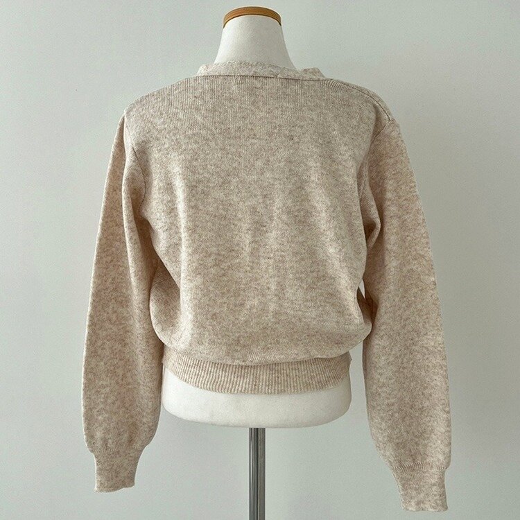 데일리 오오티디추천 브이넥 크롭 니트 가디건