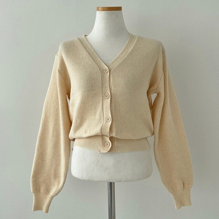 데일리 오오티디추천 브이넥 크롭 니트 가디건