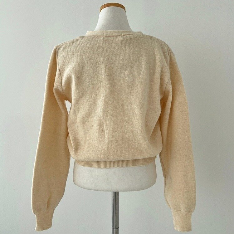 데일리 오오티디추천 브이넥 크롭 니트 가디건