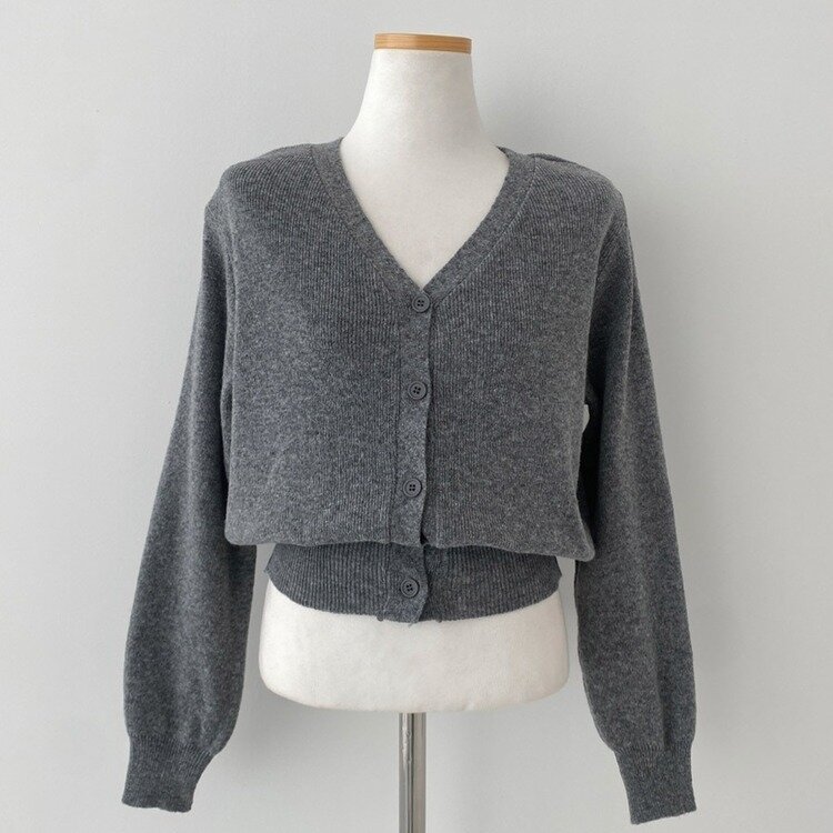 데일리 오오티디추천 브이넥 크롭 니트 가디건