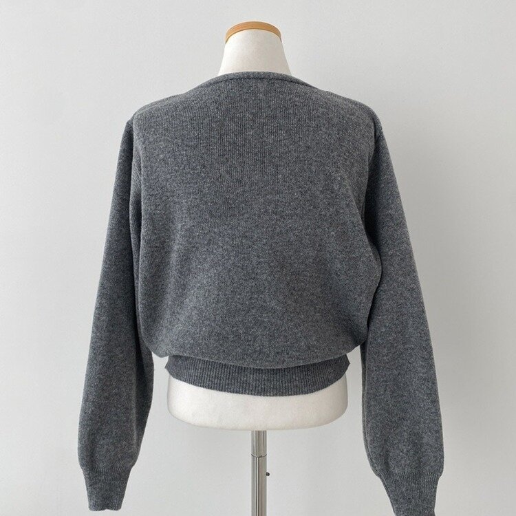 데일리 오오티디추천 브이넥 크롭 니트 가디건