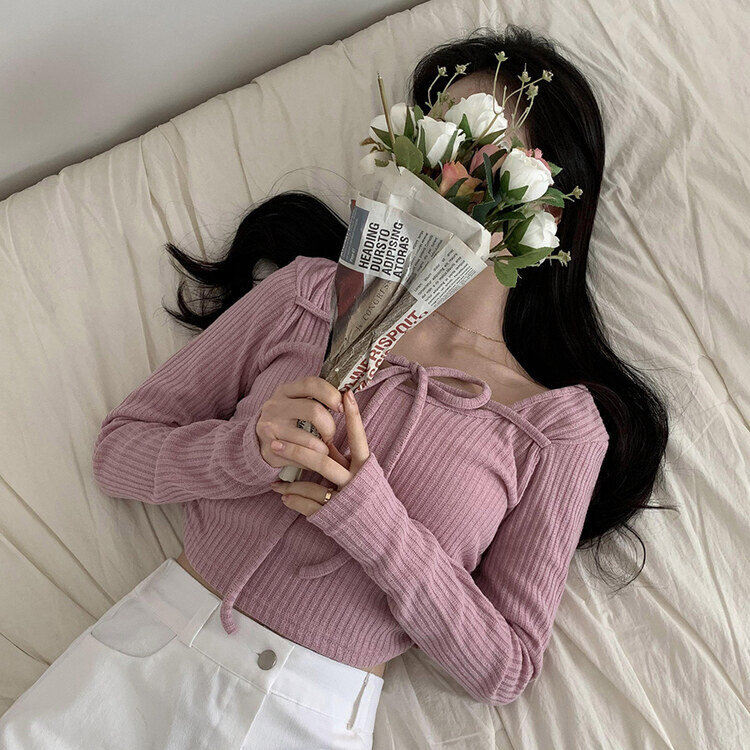 DRYROSE シャーリングスナップトップス ピンク 韓国　バレエコア 美品 ♡バレエコアトップス(ピンク) | ♡Ma peluche♡
