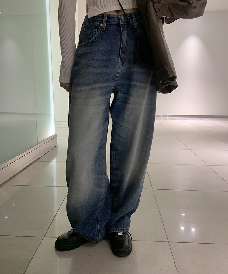 ウォッシングワイドデニムパンツ｜ワイド｜韓国ファッション通販