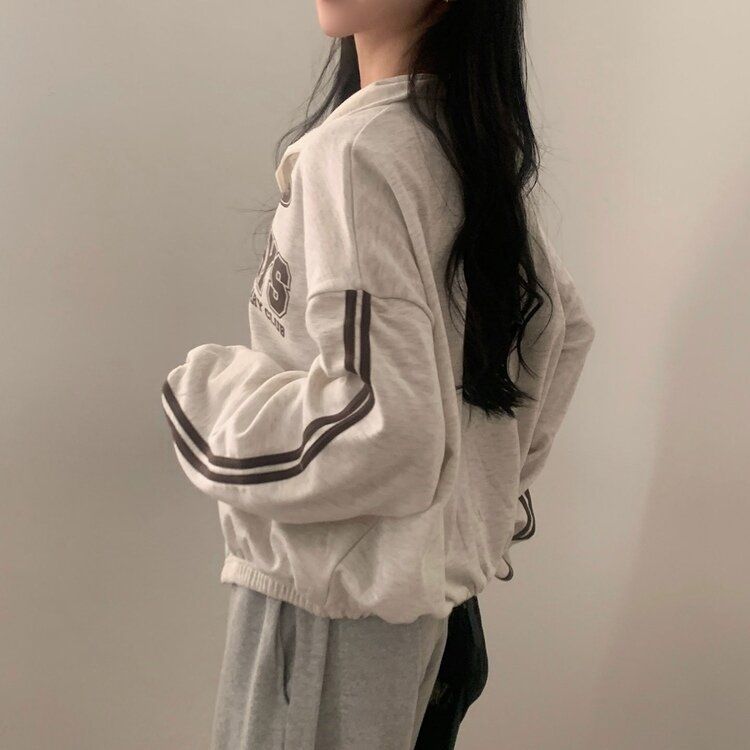 レタリングカジュアルダブルジップアップ MELANGE WHITE