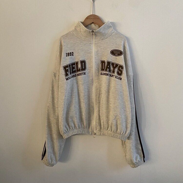 レタリングカジュアルダブルジップアップ