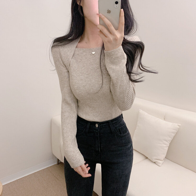 robo8783様 スリムフィットボレロデザインリブスリムニット｜ニット｜韓国