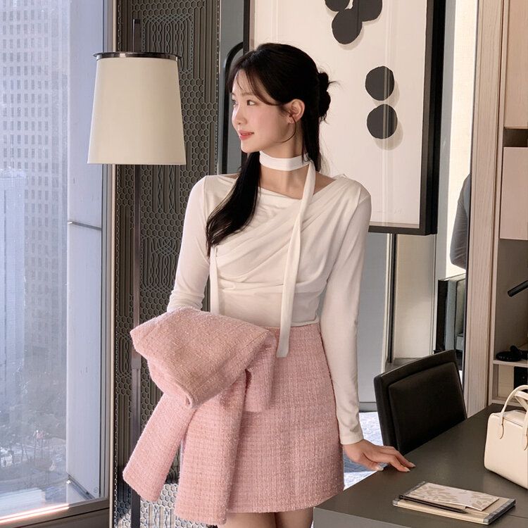 タイ】タイドレープトップス｜長袖Tシャツ｜韓国ファッション通販 SONA