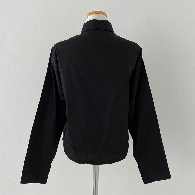 셔츠정석 베이직 코튼 무지 긴팔 크롭 셔츠 남방