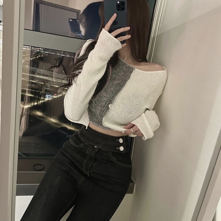 YEEN美品✨25SSモデル 二ータックデニム(36) オーバーダイダメージ加工デニムミニスカート（デニムスカート