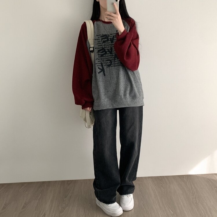 ちゃくら　スウェット　ラグラン　Tシャツ ちゃくら スウェット ラグラン Tシャツ ルーズフィットバイカラー