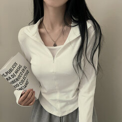 トレーニングハーフジップアップハイネック長袖Tシャツ IVORY